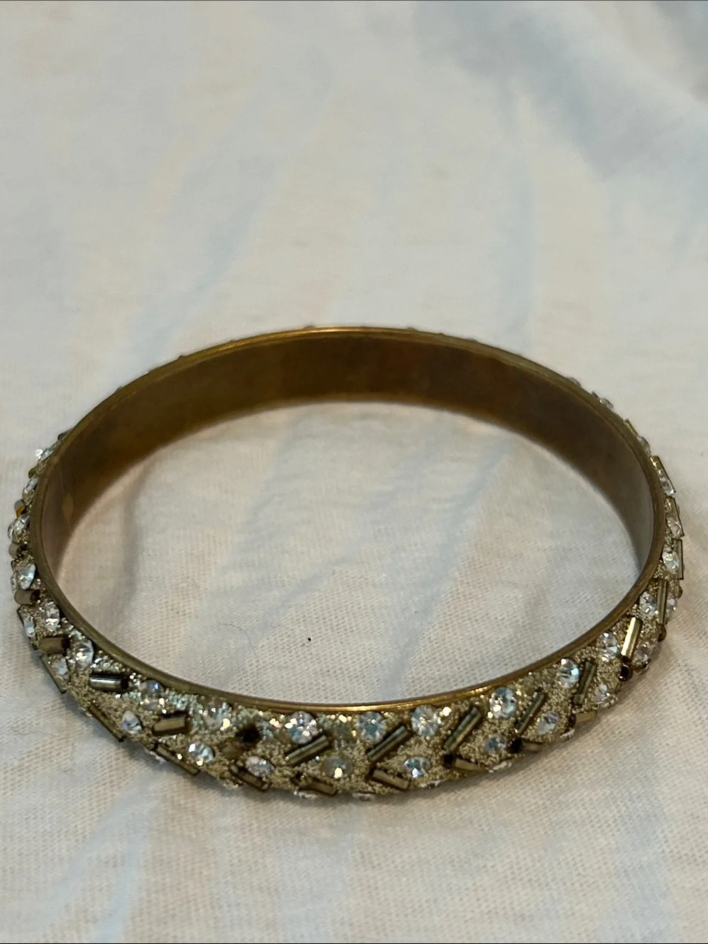 Gold-Tone Crystal Pave Bangle Bracelet - Elegant Womens Jewelry